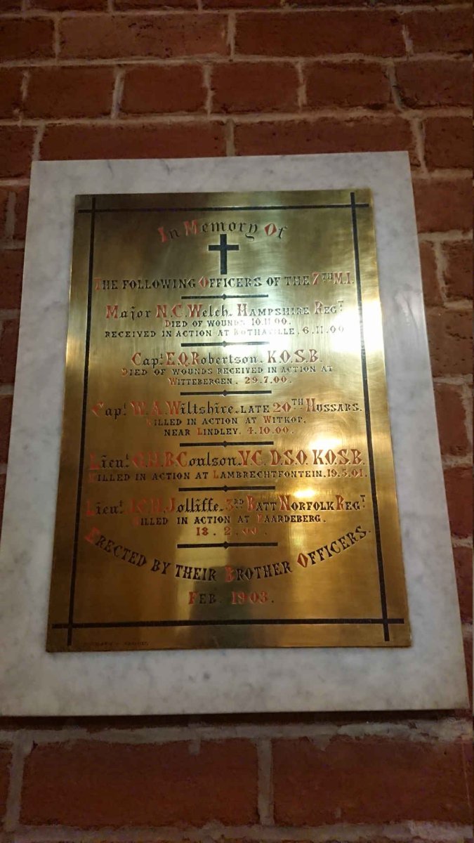 WELCH N.C. -1900 :: ROBERTSON E.Q. -1900 :: WILTSHIRE W.A. -1900 :: COULSON G.H.B. -1901 :: JOLLIFFE J.C.H. -1900