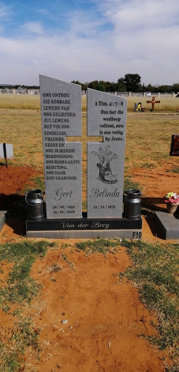 BERG Gert, van der 1956-2018 &amp; Belinda 1971-