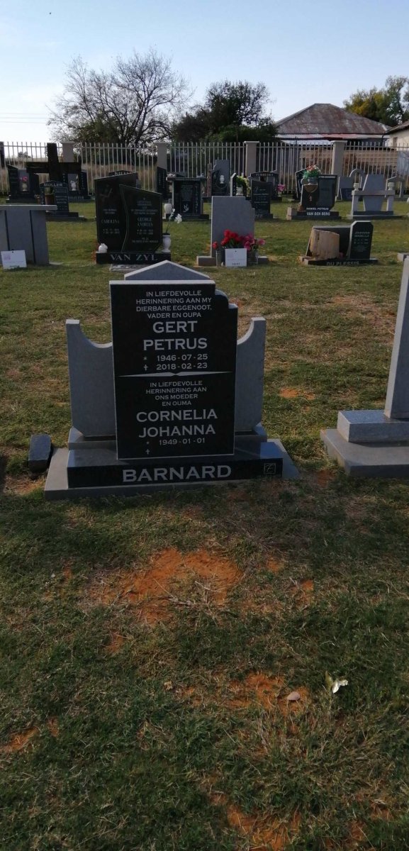BARNARD Gert Petrus 1946-2018 &amp; Cornelia Johanna 1949-
