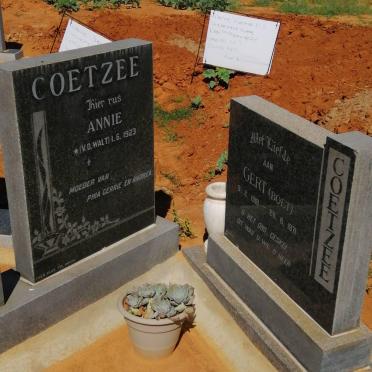 COETZEE Gert 1918-1971 &amp; Annie V.D. WALT 1923-
