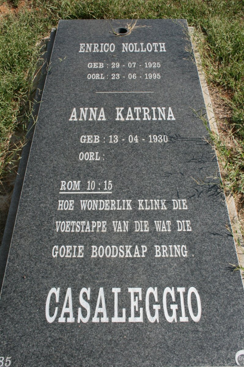 CASALEGGIO Enrico Nolloth 1925-1995 &amp; Anna Katrina 1930-