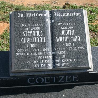 COETZEE Stefanus Christiaan 1925-2002 &amp; Judith Wilhelmina 1927-
