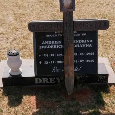 DREYER Andries Frederick 1950-2015 &amp; Hendrina Johanna 1944-2015