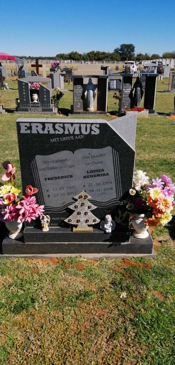 ERASMUS Frederick 1931-2011 &amp; Louiza Hendrika 1934-2018