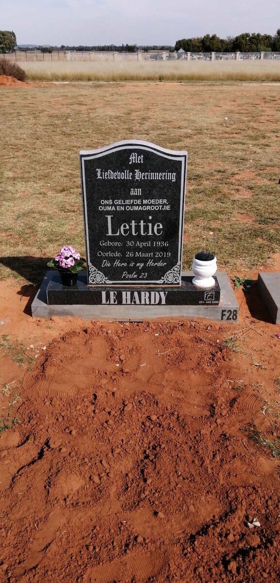 HARDY Lettie, le 1936-2019