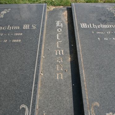 HOFFMANN Joachim W.S. 1908-1989 &amp; Wilhelmine D.A. 1912-1991
