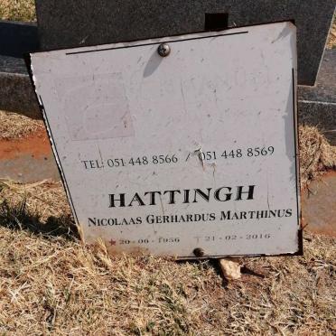 HATTINGH Nicolaas Gerhardus Marthinus 1956-2016