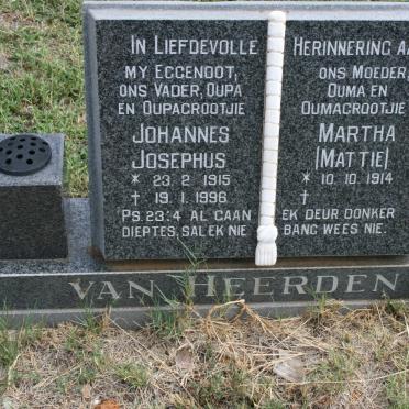 HEERDEN Johannes Josephus, van 1915-1996 &amp; Martha 1914-