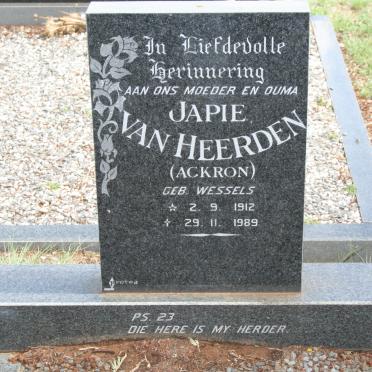 HEERDEN Japie, van voorheen ACKRON nee WESSELS 1912-1989