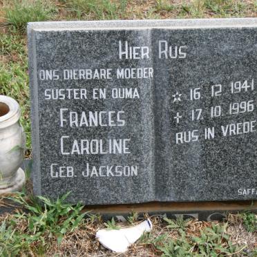JACKSON Frances Caroline 1941-1996
