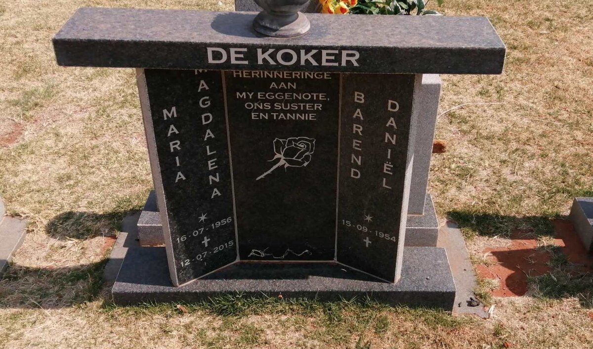 KOKER Barend Daniel, de 1954- &amp; Maria Magdalena 1956-2015