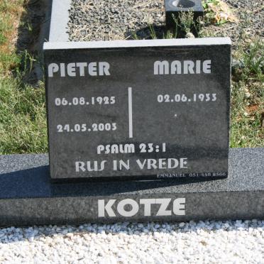 KOTZE Pieter 1925-2003 &amp; Marie 1933-