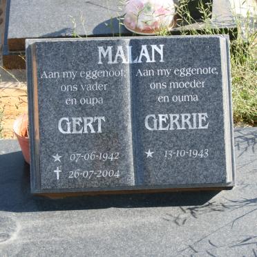 MALAN Gert 1942-2004 &amp; Gerrie 1943-