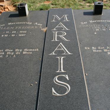 MARAIS Willem Frederick 1942-1997 &amp; Christina Cornelia HUMAN 1942-
