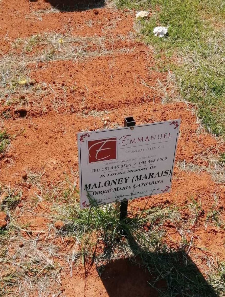 MALONEY Dirkie Maria Catharina nee MARAIS 1974-2018