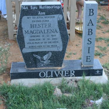 OLIVIER Hester Magdalena 1955-2003