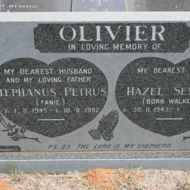OLIVIER Stephanus Petrus 1945-1995 &amp; Hazel Semona WALKER 1943-