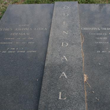 ODENDAAL Petrus Johannes Loock 1914-1982 &amp; Christina Theron ODENDAAL nee DE KOCK 1921-2000