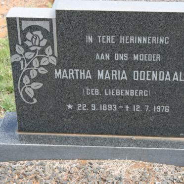 ODENDAAL Martha Maria nee LIEBENBERG 1893-1976