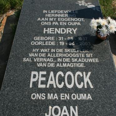 PEACOCK Hendry 1937-2003 &amp; Joan 1943-