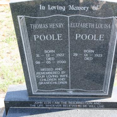 POOLE Thomas Henry 1922-2000 &amp; Elizabeth Louisa 1923-