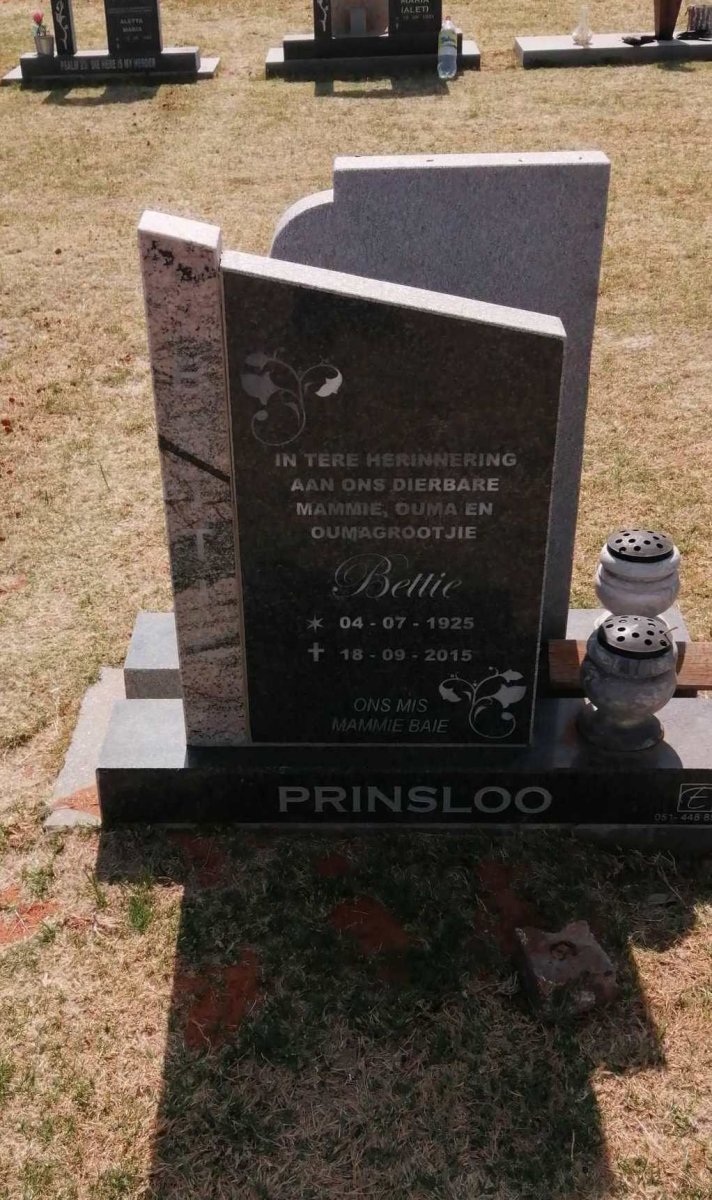 PRINSLOO Bettie 1925-2015