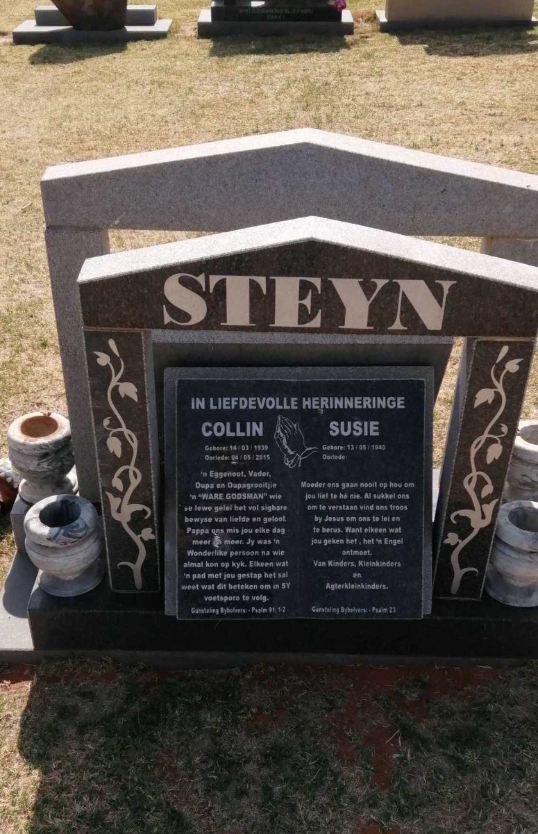 STEYN Collin 1939-2015 &amp; Susie 1940-