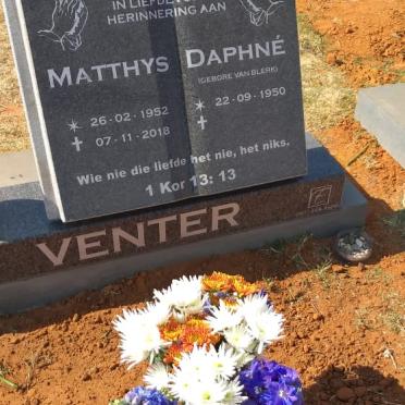 VENTER Matthys 1952-2018 &amp; Daphne 1950-