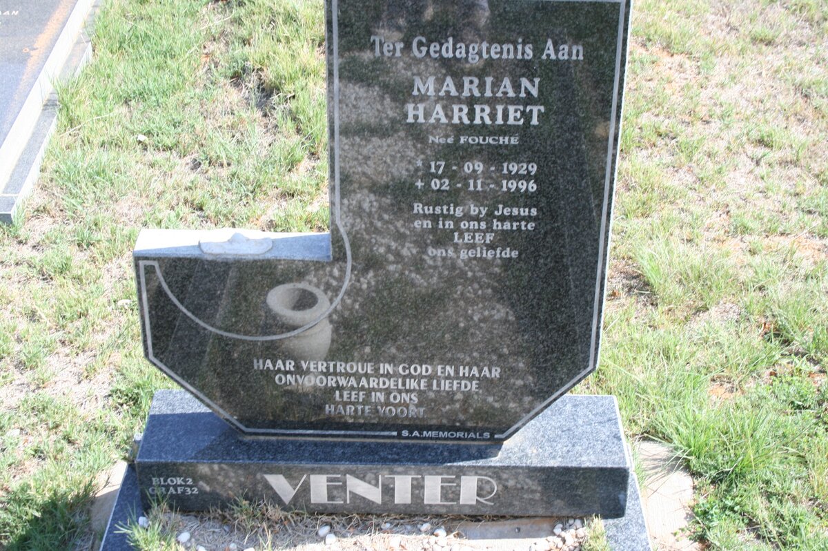 VENTER Marian Harriet 1929-1996