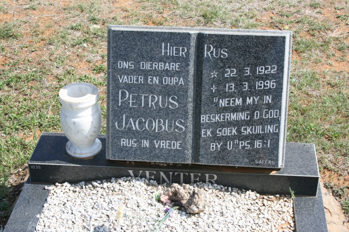 VENTER Petrus Jacobus 1922-1996
