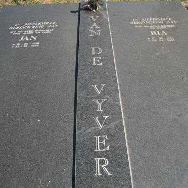 VYVER Jan, van der 1918-1998 &amp; Ria 1928-2001