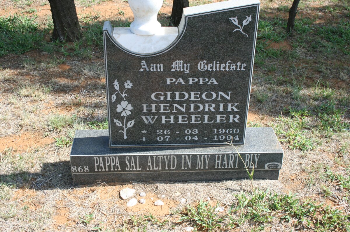 WHEELER Gideon Hendrik 1960-1994