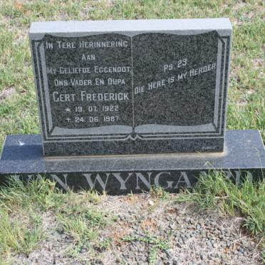 WYNGAARD Gert Frederick, van 1922-1987