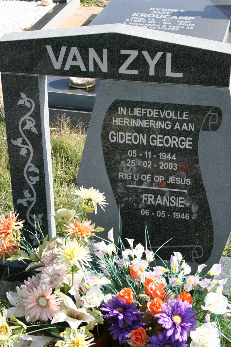 ZYL Gideon George, van 1944-2003 &amp; Fransie 1946-