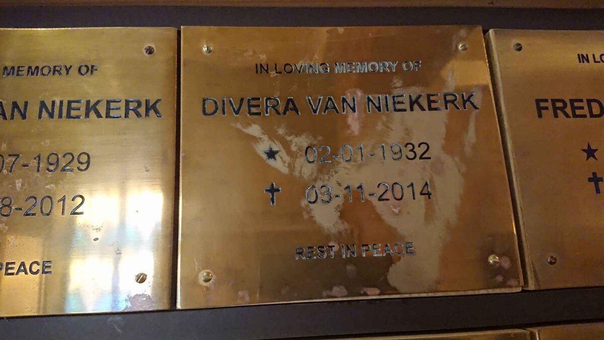 NIEKERK Divera, van 1932-2014