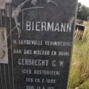BIERMANN Gerbrecht C.W. nee OOSTHUIZEN 1895-1971