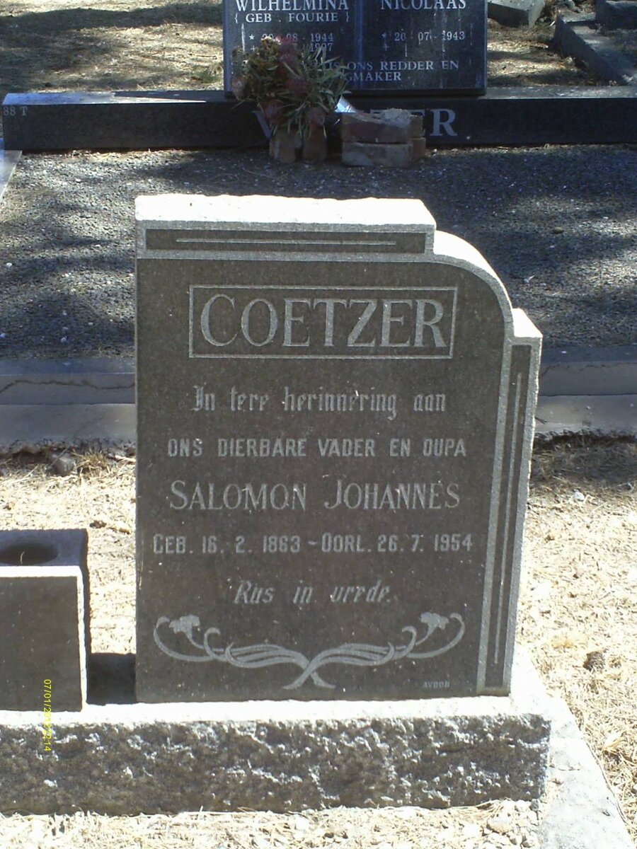 COETZER Salomon Johannes 1863-1954