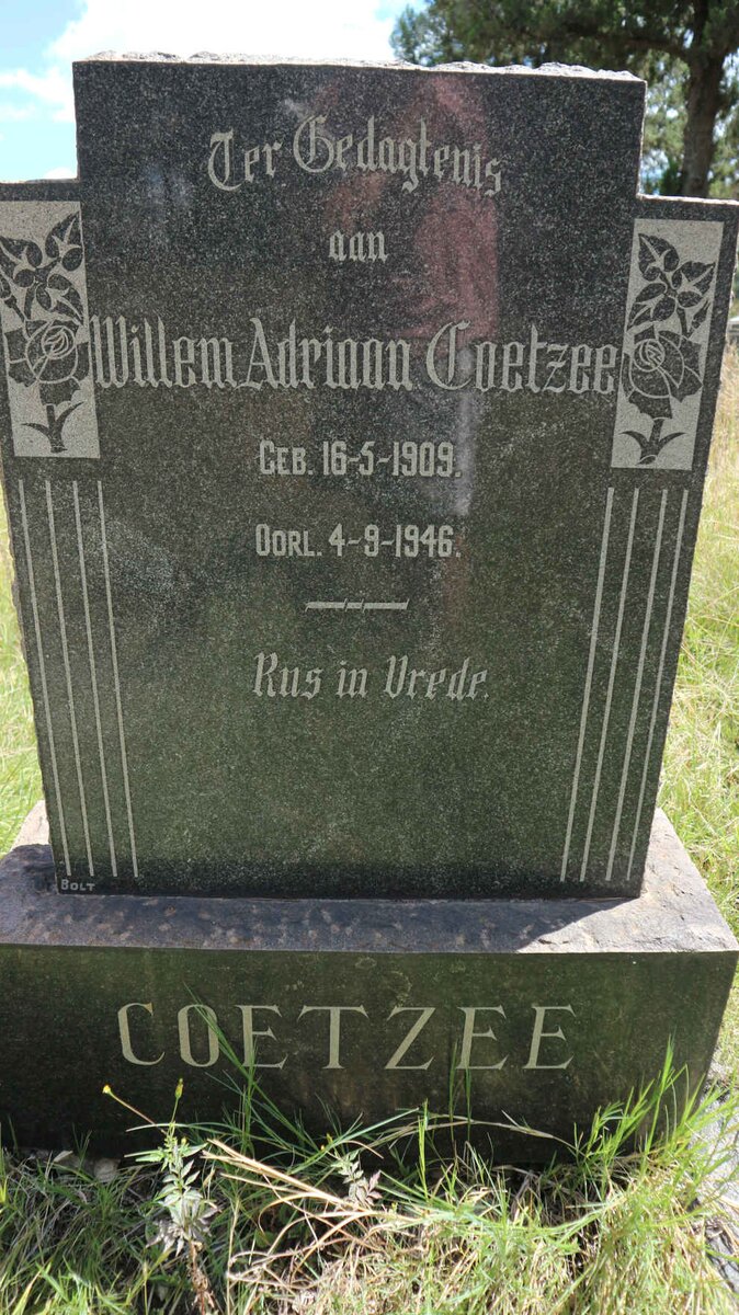 COETZEE Willem Adriaan 1909-1946