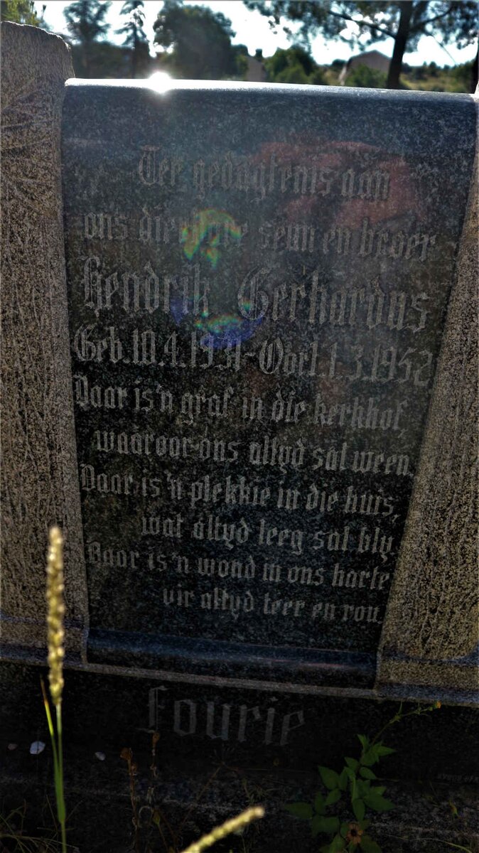FOURIE Hendrik Gerhardus 1931-1952