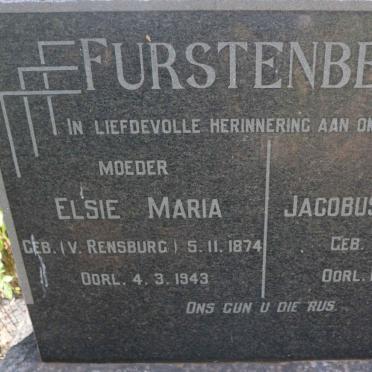 FURSTENBERG Jacobus Nicolaas 1874-1945 &amp; Elsie Maria V. RENSBURG 1874-1943