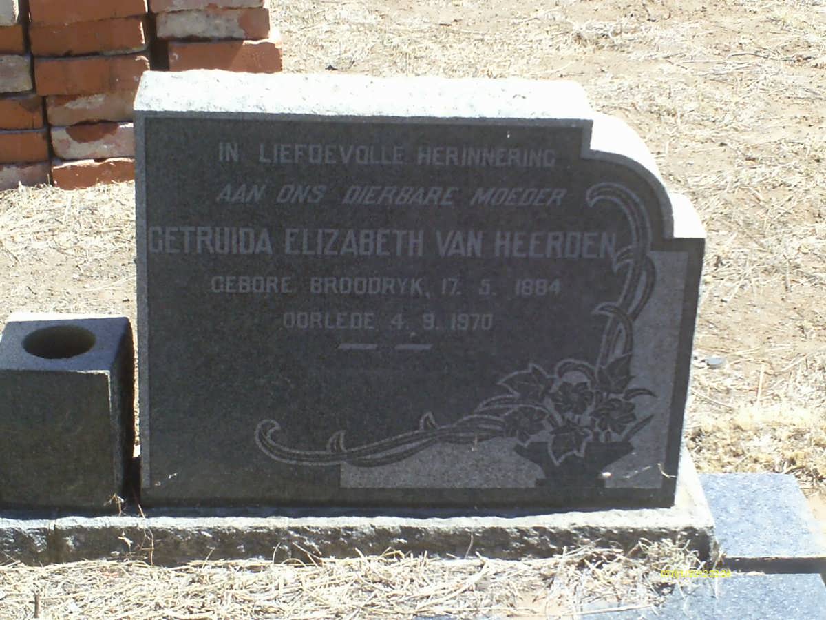 HEERDEN Gertruida Elizabeth, van geb BROODRYK 1884-1970