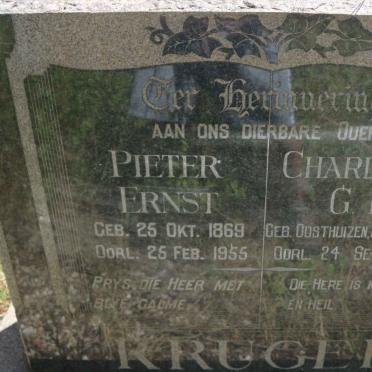 KRUGER Pieter Ernst 1869-1955 &amp; Charlotte G.H. OOSTHUIZEN 1889-1965