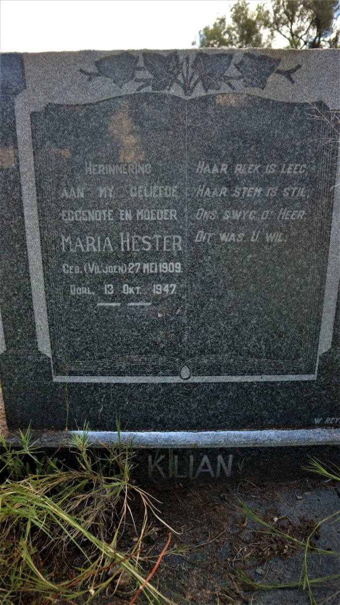 KILIAN Maria Hester nee VILJOEN 1909-1947