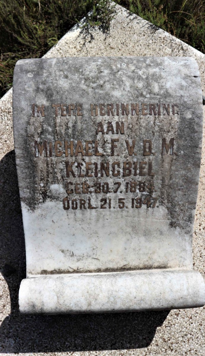 KLEINGBIEL Michael F.V.D.M. 1884-1947