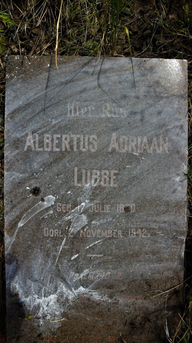 LUBBE Albertus Adriaan 1880-1942