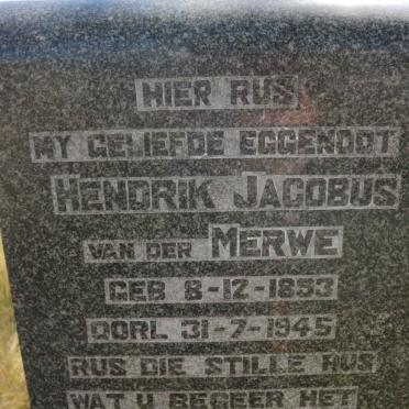 MERWE Hendrik Jacobus, van der 1853-1945
