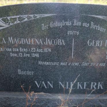 NIEKERK Gert Petrus Johannes, van 1878-1947 &amp; Heila Magdalena Jacoba VAN DEN BERG 1874-1946