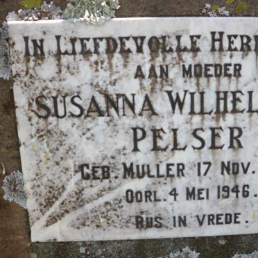 PELSER Susanna Wilhelmiena nee MULLER 1856-1946