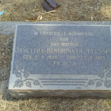 PLESSIS Janettha Hendrina, du 1888-1979
