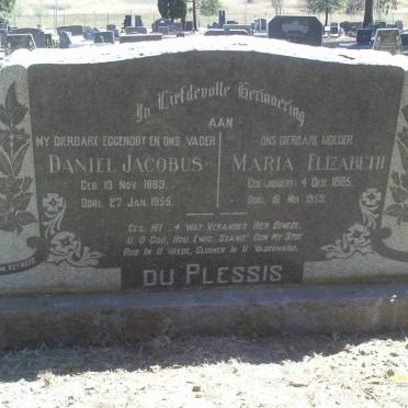 PLESSIS Daniel Jacobus, du 1883-1955 &amp; Maria Elizabeth JOUBERT 18851959